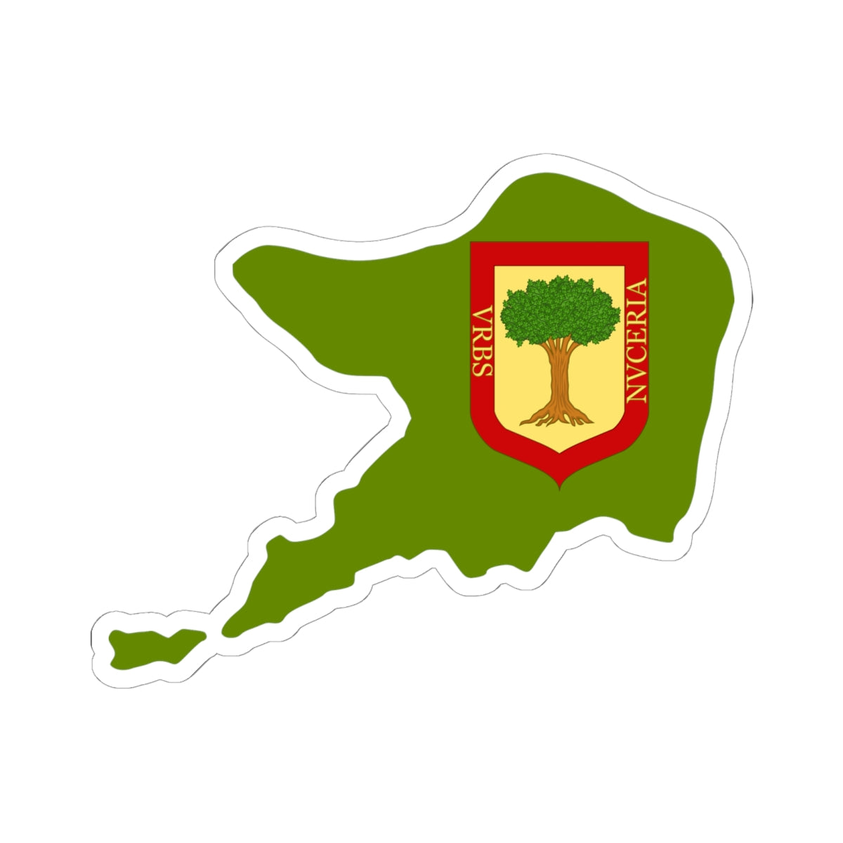 Flag map of Nuceria (Italy) STICKER Vinyl Kiss-Cut Decal