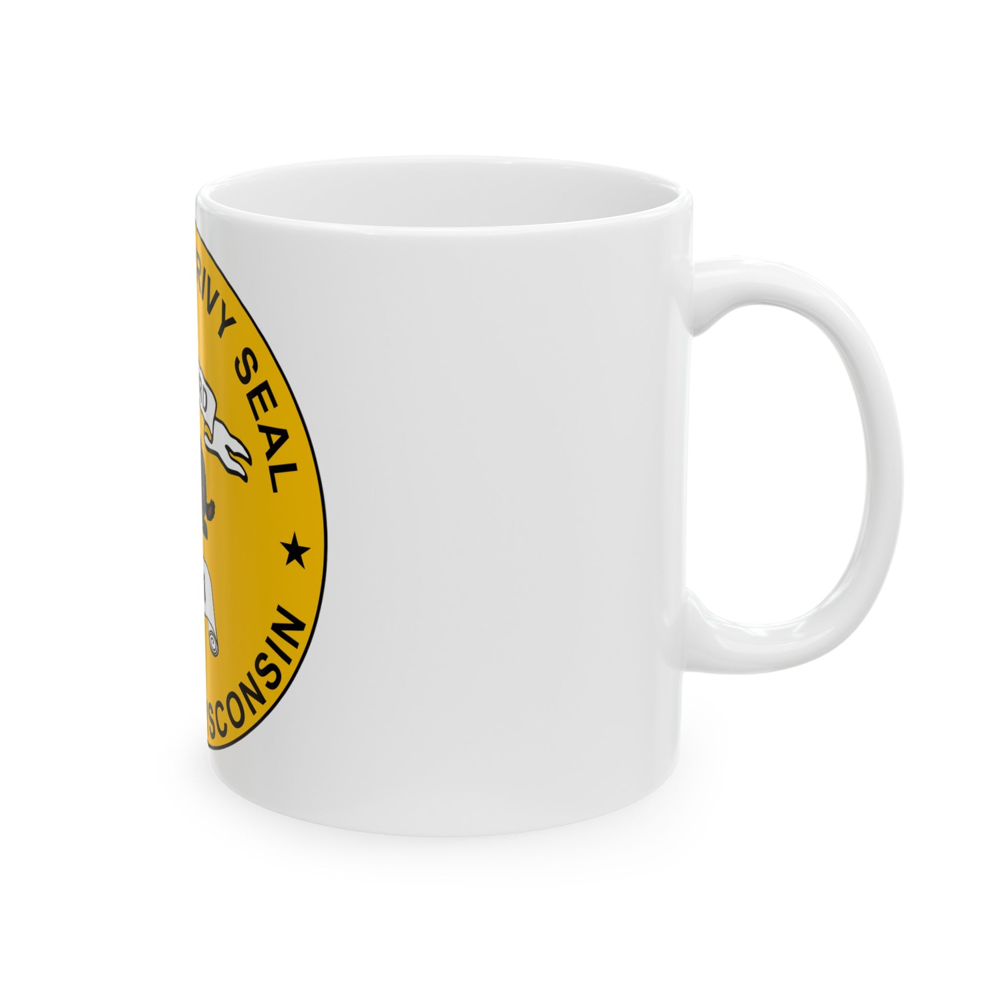 Privy Seal of Wisconsin - White Coffee Mug-The Sticker Space