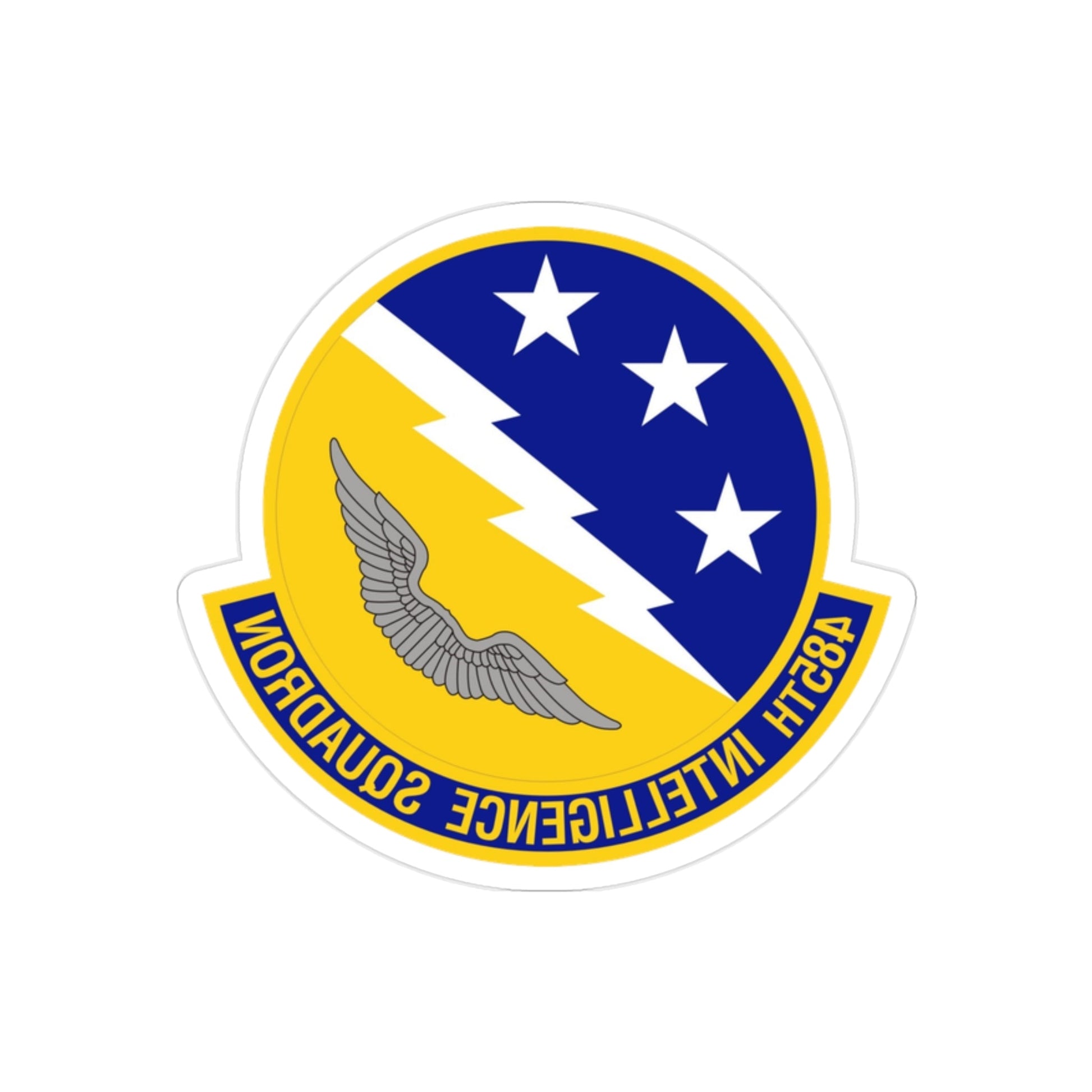 485 Intelligence Squadron ACC (U.S. Air Force) REVERSE PRINT Transparent STICKER-2" × 2"-The Sticker Space