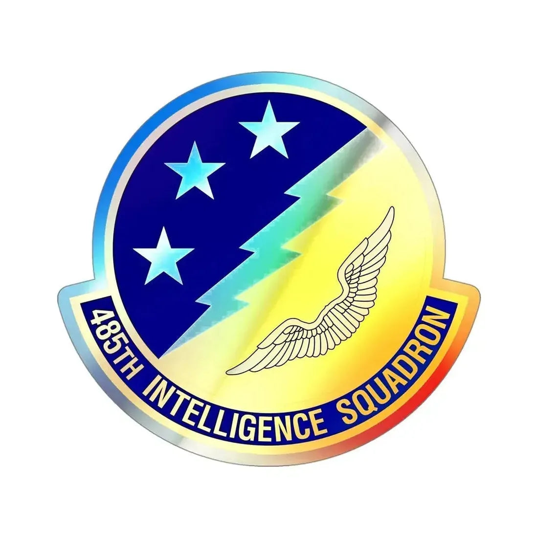 485 Intelligence Squadron ACC (U.S. Air Force) Holographic STICKER Die-Cut Vinyl Decal 4 Inch Holographic - The Sticker Space