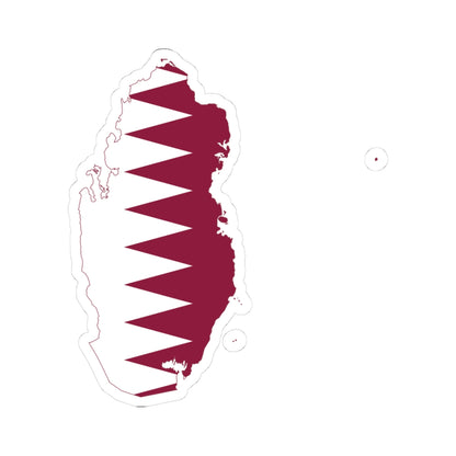 Flag-map of Qatar precise boundaries (Qatar) STICKER Vinyl Kiss-Cut Decal
