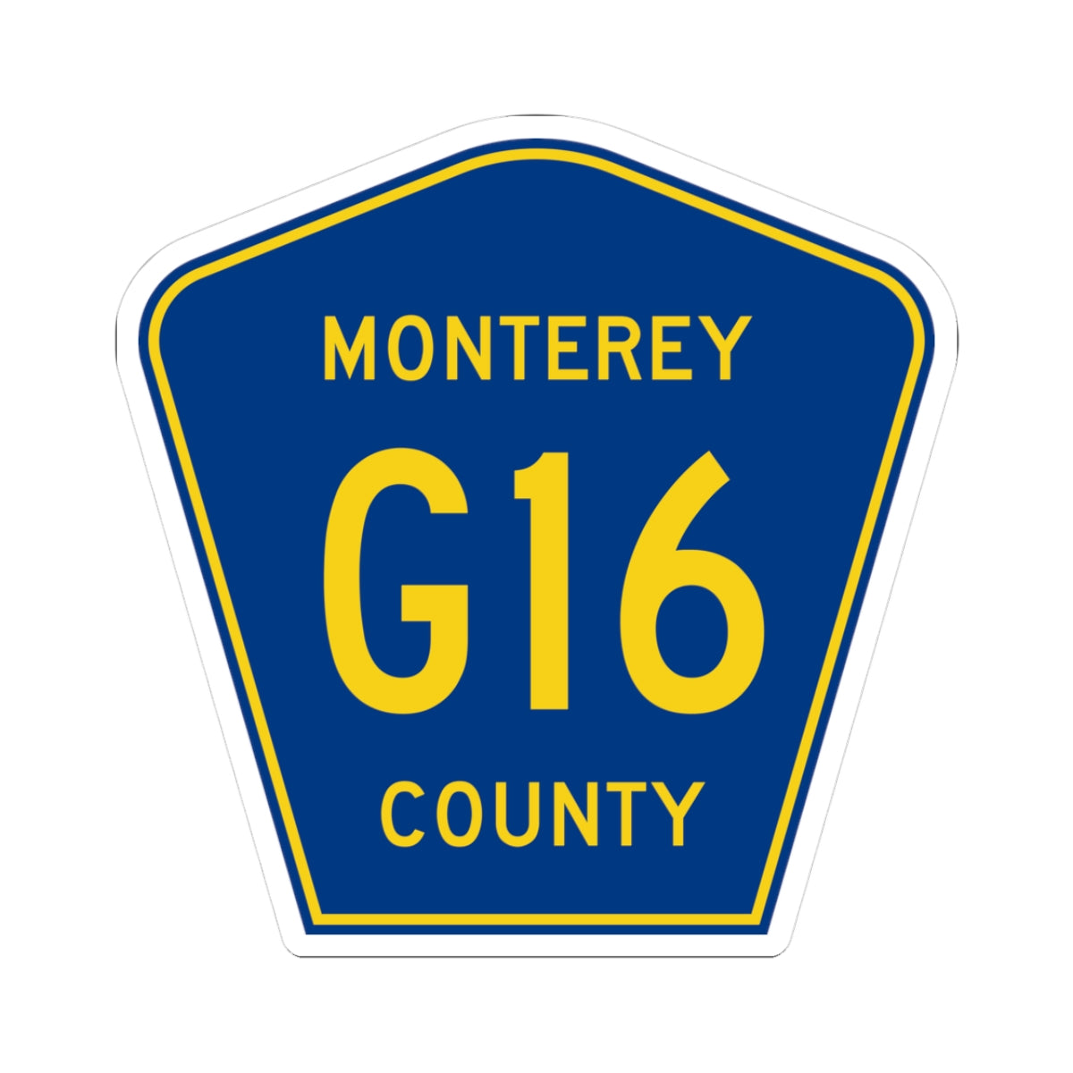 Monterey County G16 (California) (Road Sign) STICKER Vinyl Kiss-Cut Decal
