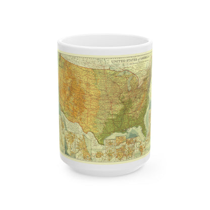 USA - The United States (1923) (Map) White Coffee Mug-15oz-The Sticker Space