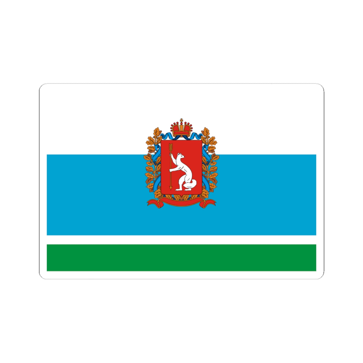 Flag of Sverdlovsk Oblast 1997 Coat of Arms (Russia) STICKER Vinyl Kiss-Cut Decal