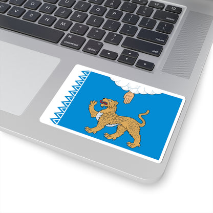 Flag of Pskov Oblast Latest version (Russia) STICKER Vinyl Kiss-Cut Decal
