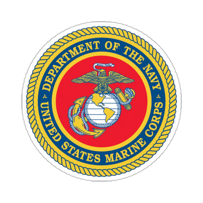 Department Of The Navy United States Marine Corps (USMC) STICKER Vinyl Kiss-Cut Decal-2" × 2"-White-The Sticker Space