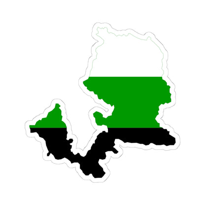 Flag-map of the Greater Ural Republic (Russia) STICKER Vinyl Kiss-Cut Decal