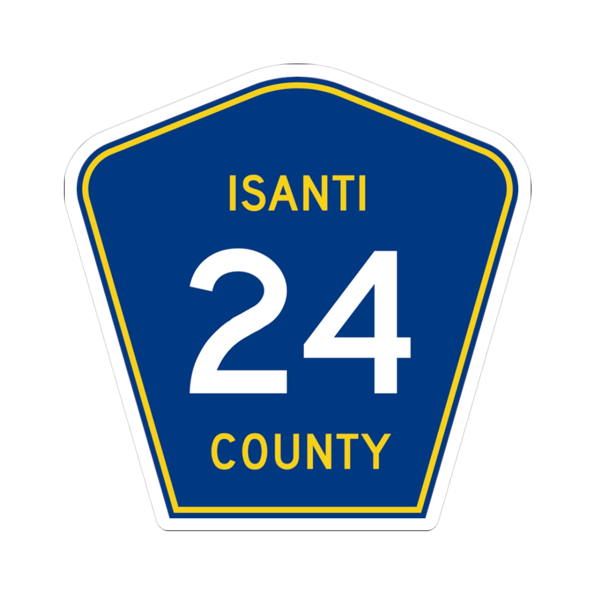 Isanti County 24 MN (Minnesota) (Road Sign) STICKER Vinyl Kiss-Cut Decal