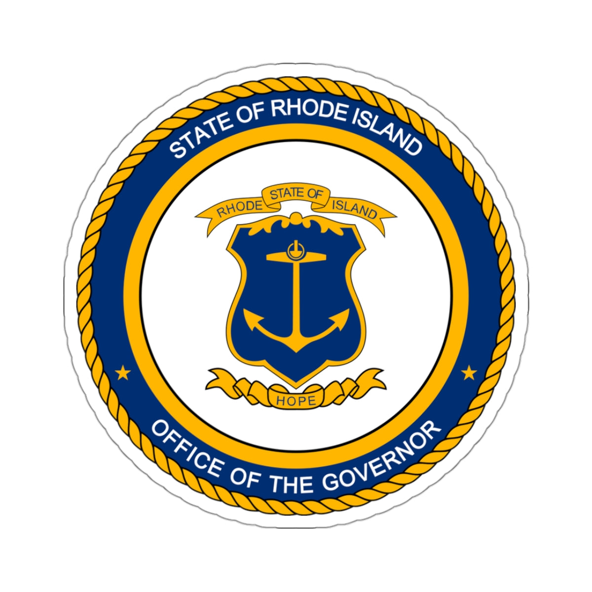 Seal of the Governor of Rhode sland - STICKER Vinyl Kiss-Cut Decal