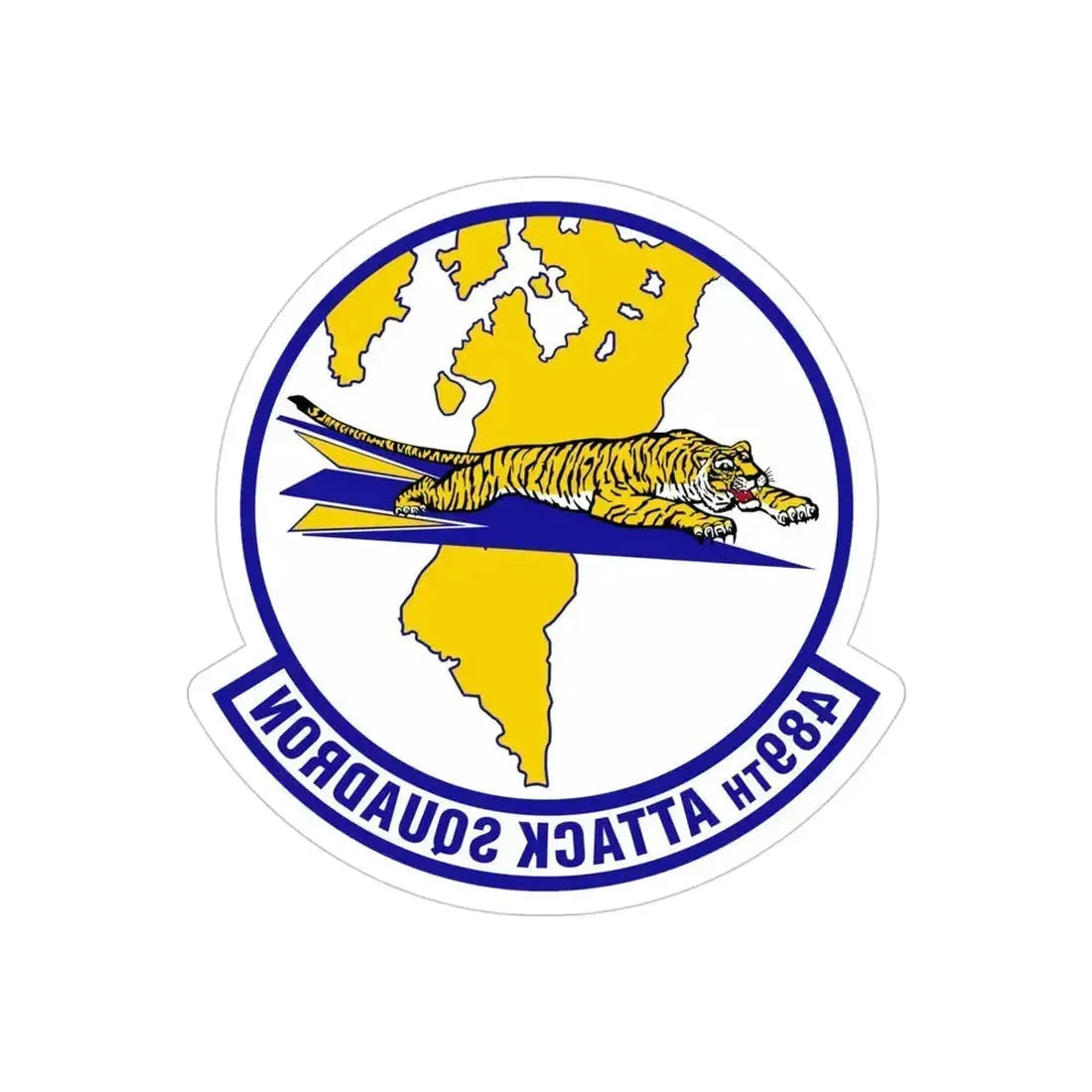 489 Attack Sq ACC (U.S. Air Force) REVERSE PRINT Transparent Die-Cut STICKER 4 Inch Die-Cut Transparent - The Sticker Space
