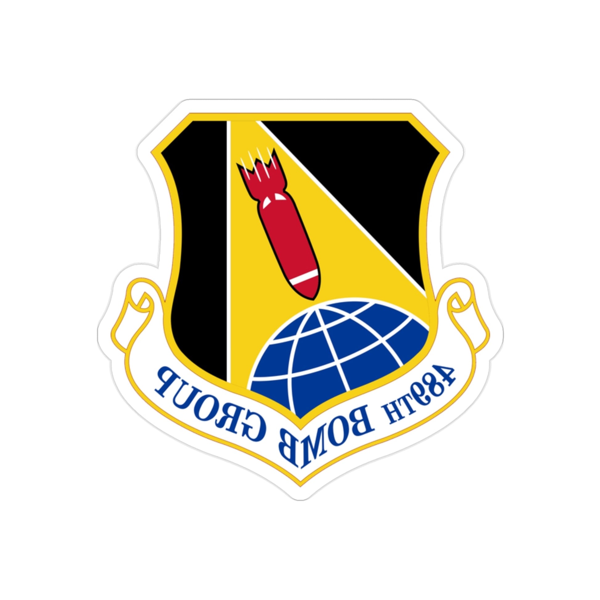 489 Bomb Group AFRC (U.S. Air Force) REVERSE PRINT Transparent STICKER-2" × 2"-The Sticker Space