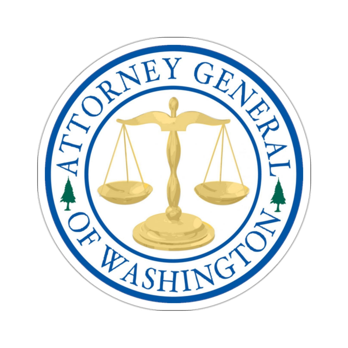 Attorney General of Washington AGO - STICKER Vinyl Kiss-Cut Decal-2 Inch-White-The Sticker Space