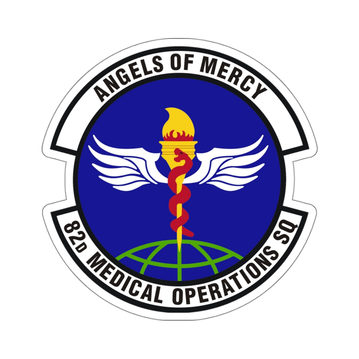 82d Medical Operations Squadron (U.S. Air Force) STICKER Vinyl Kiss-Cut Decal-4" × 4"-White-The Sticker Space