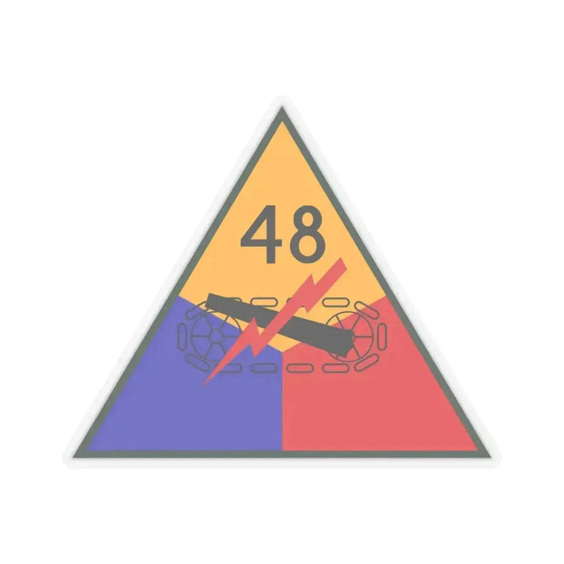 48th Armored Division (U.S. Army) STICKER Vinyl Kiss-Cut Decal 6 Inch Transparent - The Sticker Space