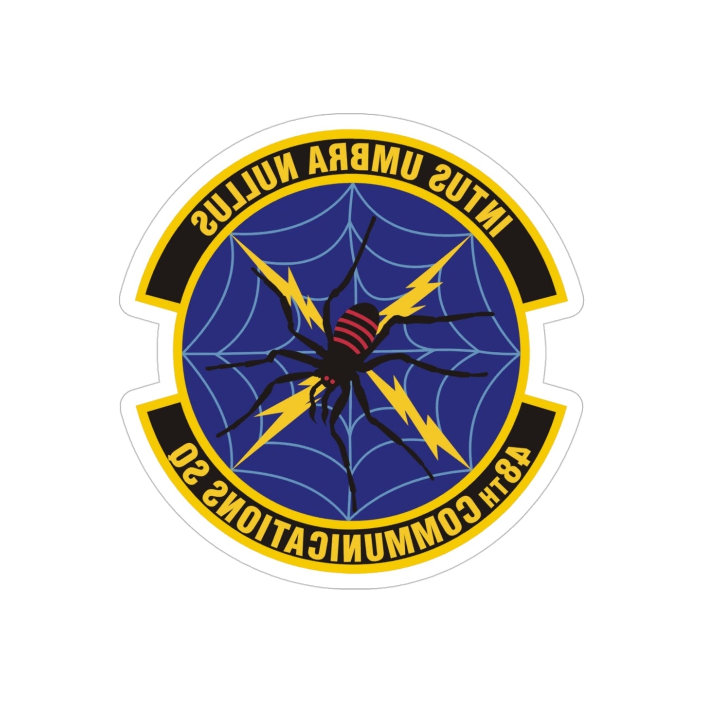 48th Communications Squadron (U.S. Air Force) REVERSE PRINT Transparent STICKER-4" × 4"-The Sticker Space