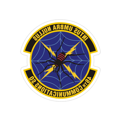 48th Communications Squadron (U.S. Air Force) REVERSE PRINT Transparent STICKER-4" × 4"-The Sticker Space