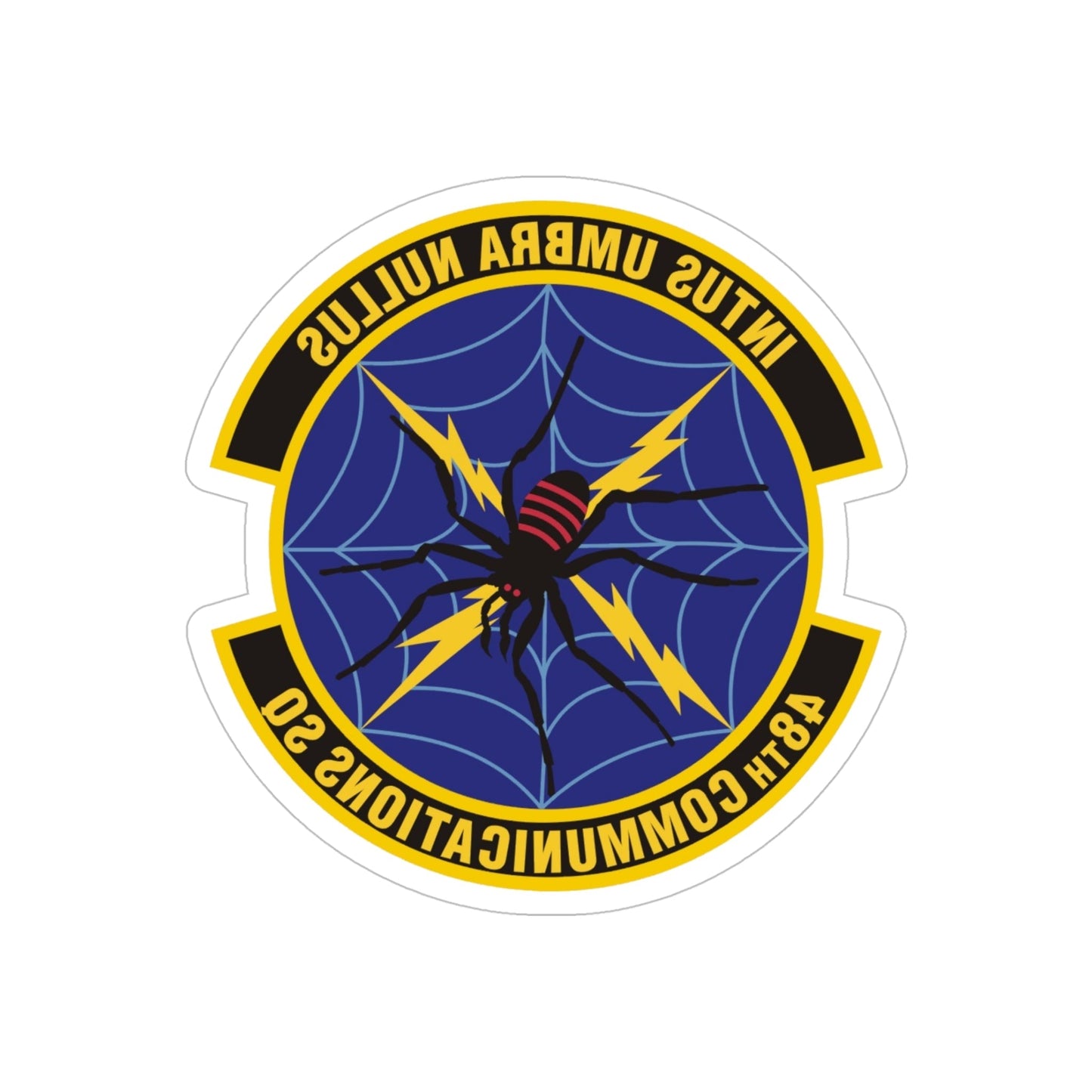 48th Communications Squadron (U.S. Air Force) REVERSE PRINT Transparent STICKER-5" × 5"-The Sticker Space