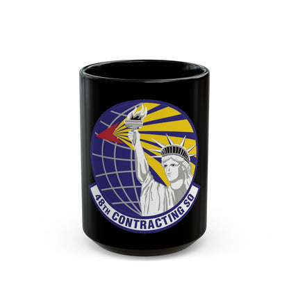 48th Contracting Squadron (U.S. Air Force) Black Coffee Mug-15oz-The Sticker Space