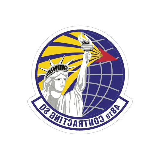 48th Contracting Squadron (U.S. Air Force) REVERSE PRINT Transparent Die-Cut STICKER 6 Inch Die-Cut Transparent - The Sticker Space