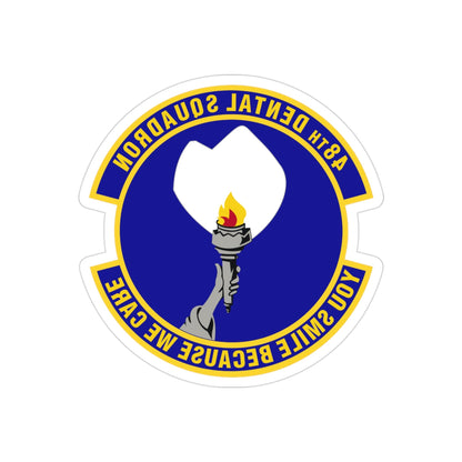 48th Dental Squadron (U.S. Air Force) REVERSE PRINT Transparent STICKER-3" × 3"-The Sticker Space