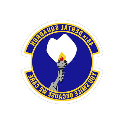 48th Dental Squadron (U.S. Air Force) REVERSE PRINT Transparent STICKER-4" × 4"-The Sticker Space