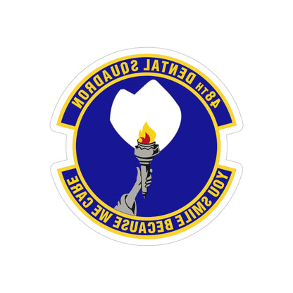 48th Dental Squadron (U.S. Air Force) REVERSE PRINT Transparent STICKER-6" × 6"-The Sticker Space