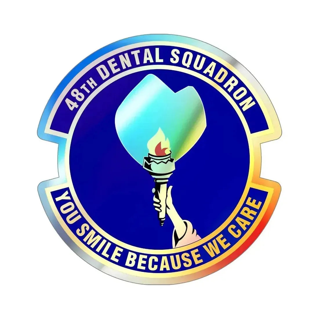 48th Dental Squadron (U.S. Air Force) Holographic STICKER Die-Cut Vinyl Decal 5 Inch Holographic - The Sticker Space