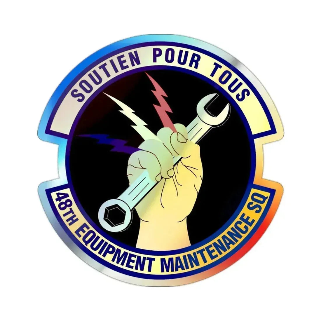 48th Equipment Maintenance Squadron (U.S. Air Force) Holographic STICKER Die-Cut Vinyl Decal 2 Inch Holographic - The Sticker Space
