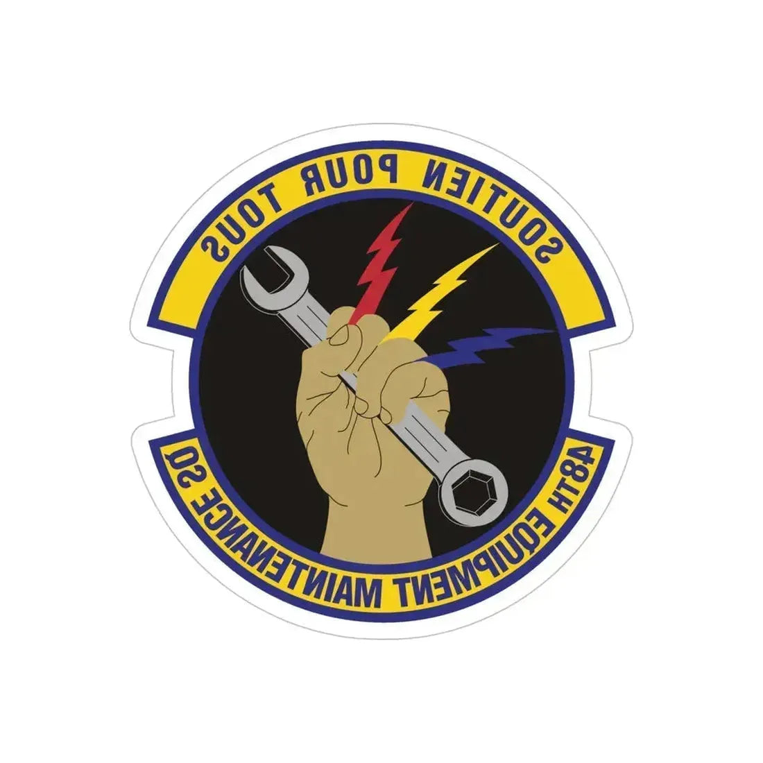 48th Equipment Maintenance Squadron (U.S. Air Force) REVERSE PRINT Transparent Die-Cut STICKER 5 Inch Die-Cut Transparent - The Sticker Space