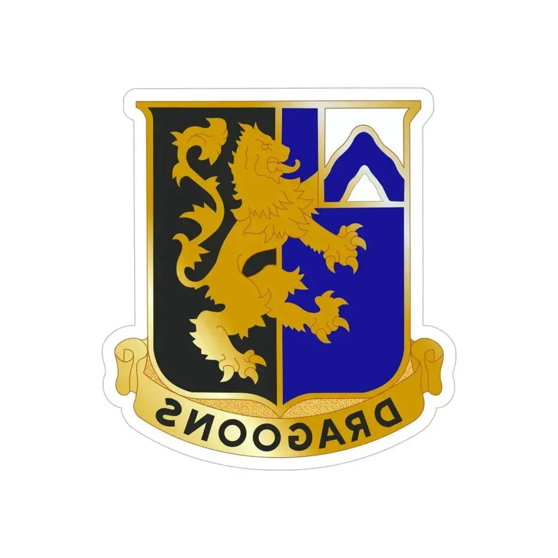 48th Infantry Regiment (U.S. Army) REVERSE PRINT Transparent Die-Cut STICKER 5 Inch Die-Cut Transparent - The Sticker Space