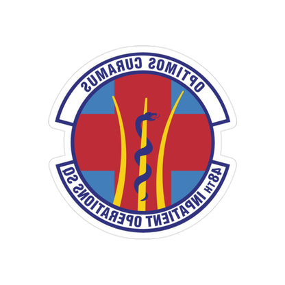 48th Inpatient Operations Squadron (U.S. Air Force) REVERSE PRINT Transparent STICKER-2" × 2"-The Sticker Space