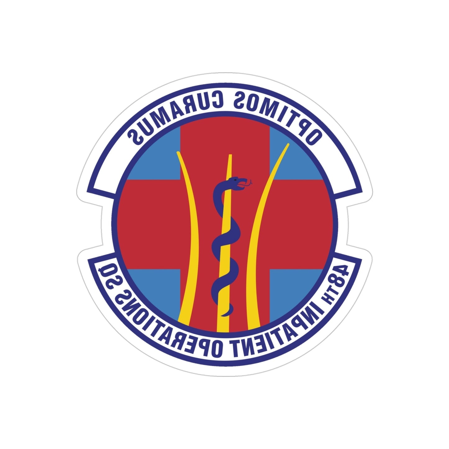 48th Inpatient Operations Squadron (U.S. Air Force) REVERSE PRINT Transparent STICKER-4" × 4"-The Sticker Space