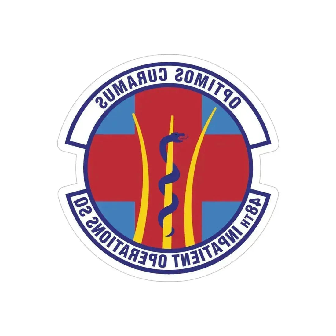 48th Inpatient Operations Squadron (U.S. Air Force) REVERSE PRINT Transparent Die-Cut STICKER 4 Inch Die-Cut Transparent - The Sticker Space