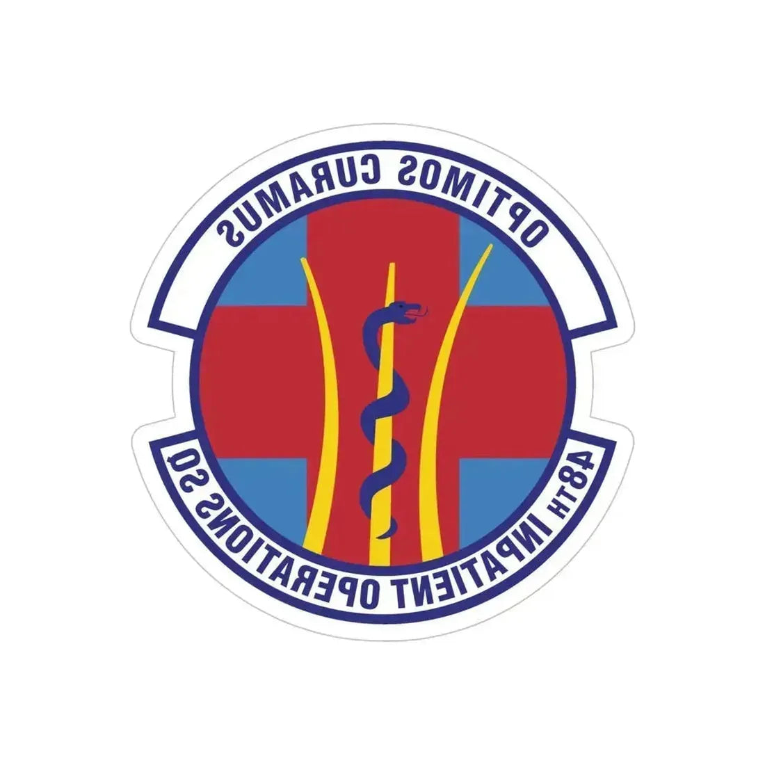 48th Inpatient Operations Squadron (U.S. Air Force) REVERSE PRINT Transparent Die-Cut STICKER 6 Inch Die-Cut Transparent - The Sticker Space