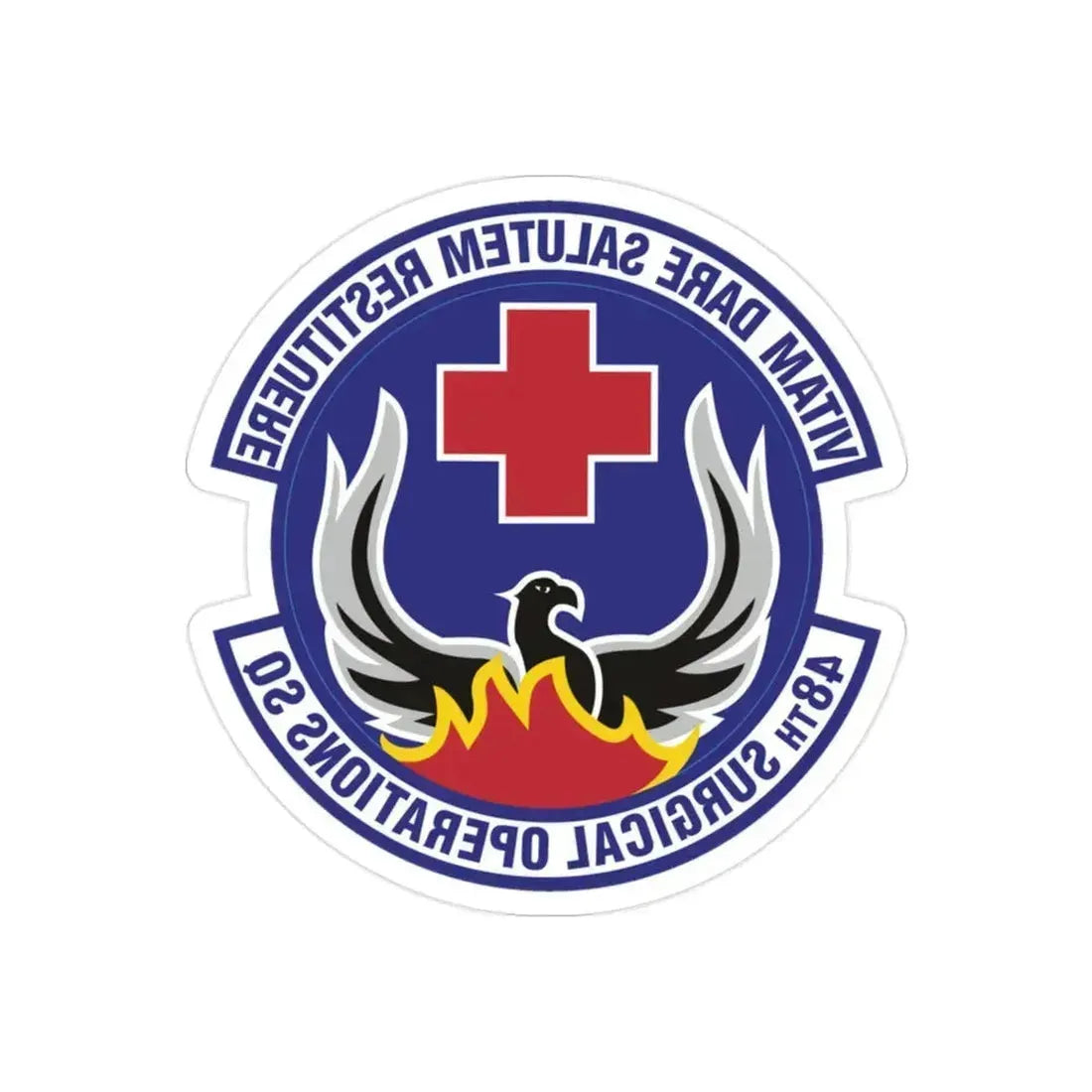 48th Surgical Operations Squadron (U.S. Air Force) REVERSE PRINT Transparent Die-Cut STICKER 2 Inch Die-Cut Transparent - The Sticker Space
