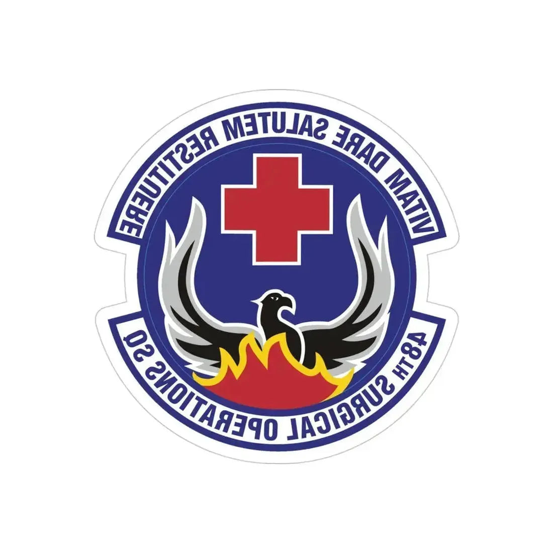 48th Surgical Operations Squadron (U.S. Air Force) REVERSE PRINT Transparent Die-Cut STICKER 4 Inch Die-Cut Transparent - The Sticker Space