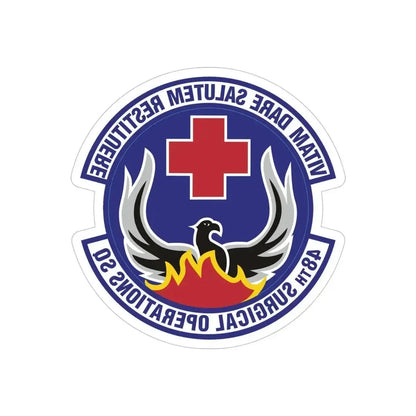 48th Surgical Operations Squadron (U.S. Air Force) REVERSE PRINT Transparent Die-Cut STICKER 4 Inch Die-Cut Transparent - The Sticker Space