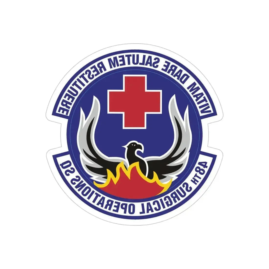 48th Surgical Operations Squadron (U.S. Air Force) REVERSE PRINT Transparent Die-Cut STICKER 5 Inch Die-Cut Transparent - The Sticker Space