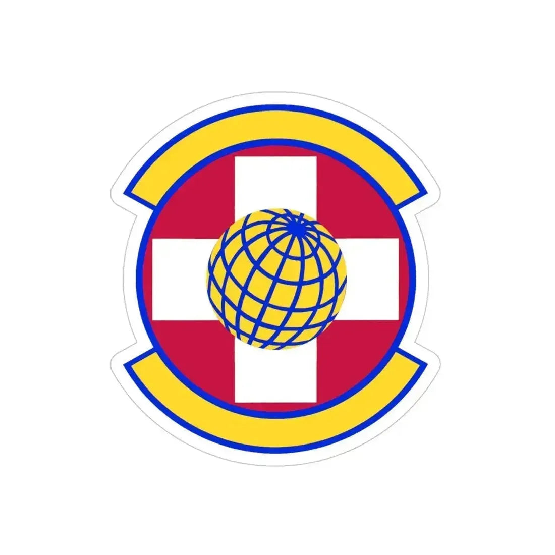 49 Healthcare Operations Squadron AETC (U.S. Air Force) REVERSE PRINT Transparent Die-Cut STICKER 4 Inch Die-Cut Transparent - The Sticker Space