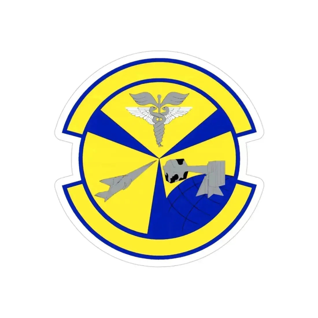 49 Operational Medical Readiness Squadron AETC (U.S. Air Force) REVERSE PRINT Transparent Die-Cut STICKER 3 Inch Die-Cut Transparent - The Sticker Space