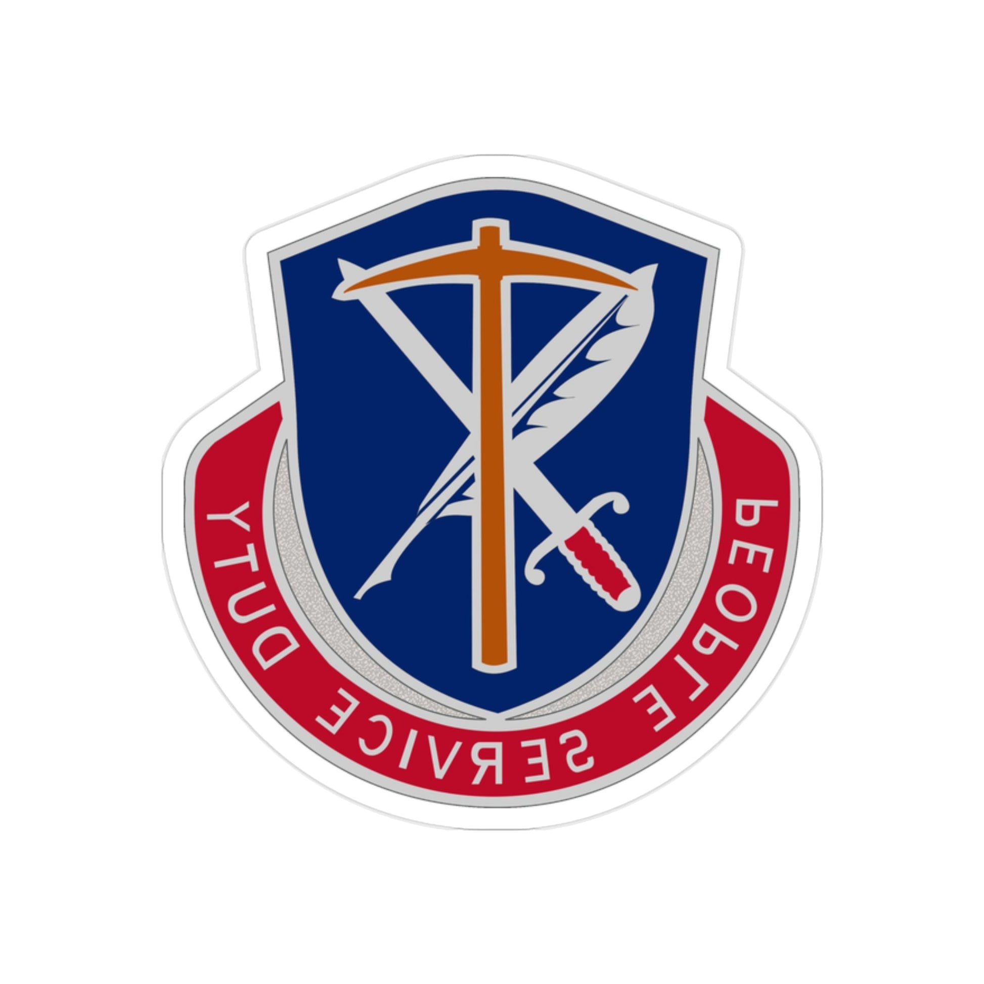 49 Personnel Services Battalion (U.S. Army) REVERSE PRINT Transparent STICKER-2" × 2"-The Sticker Space