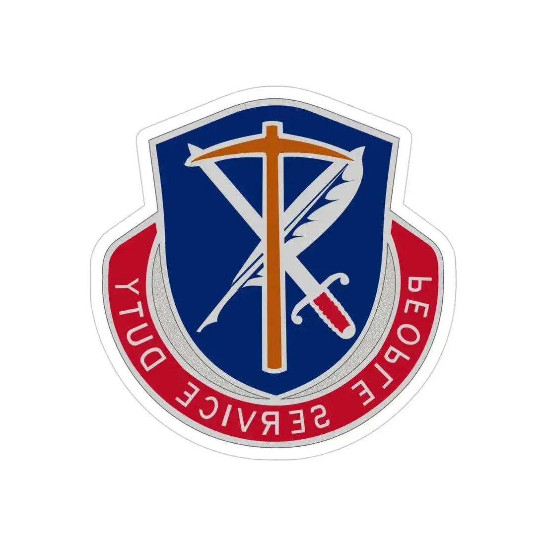 49 Personnel Services Battalion (U.S. Army) REVERSE PRINT Transparent Die-Cut STICKER 4 Inch Die-Cut Transparent - The Sticker Space