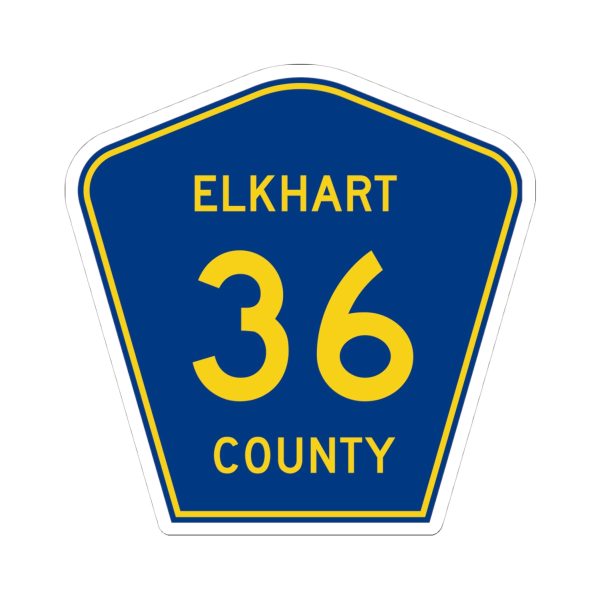 Elkhart County Road 36 IN (Indiana) (Road Sign) STICKER Vinyl Kiss-Cut Decal