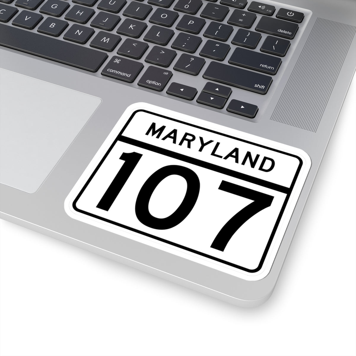 MD Route 107 (Maryland) (Road Sign) STICKER Vinyl Kiss-Cut Decal