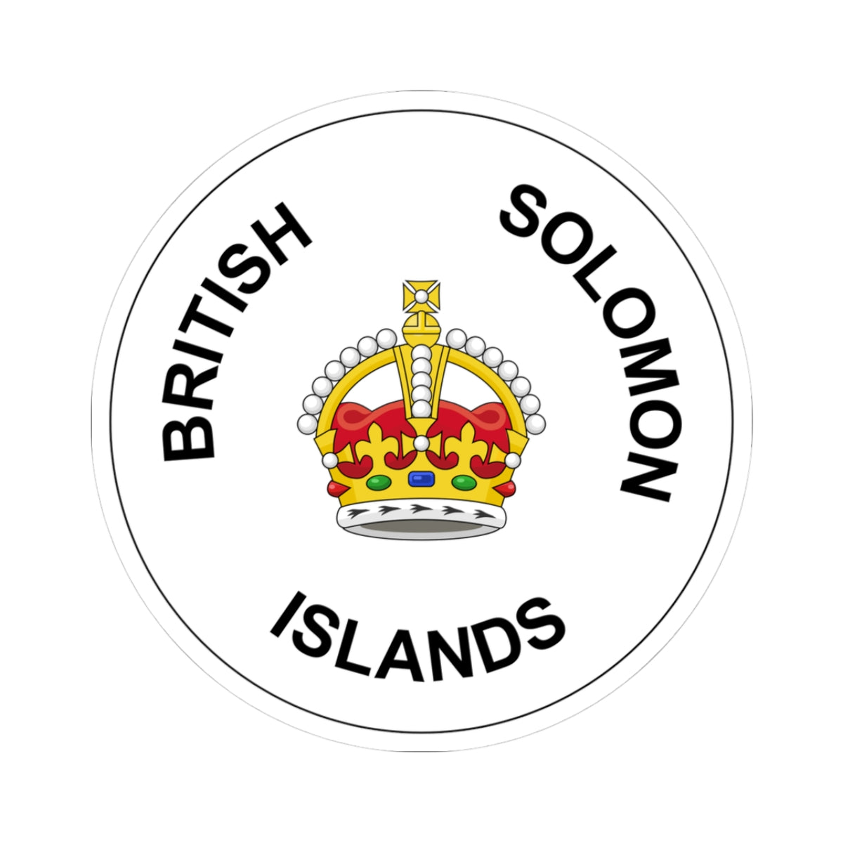 Badge of the Solomon Islands 1906-1947 (Solomon Islands) (Coat of Arms) STICKER Vinyl Kiss-Cut Decal
