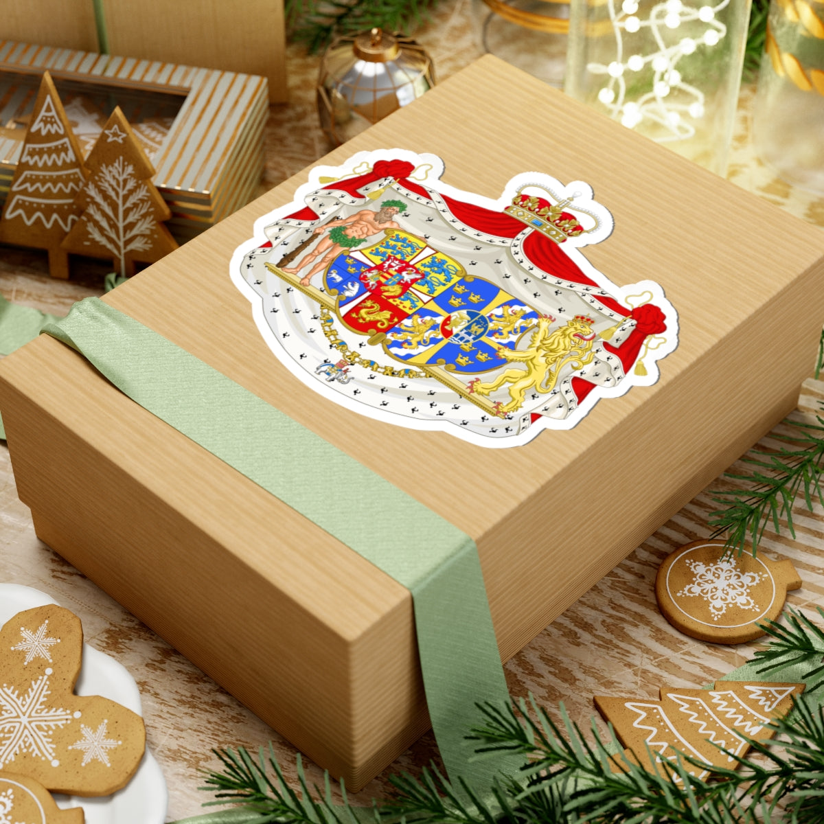 Armoiries de la Princesse Marguerite du Danemark (Denmark) (Coat of Arms) STICKER Vinyl Kiss-Cut Decal