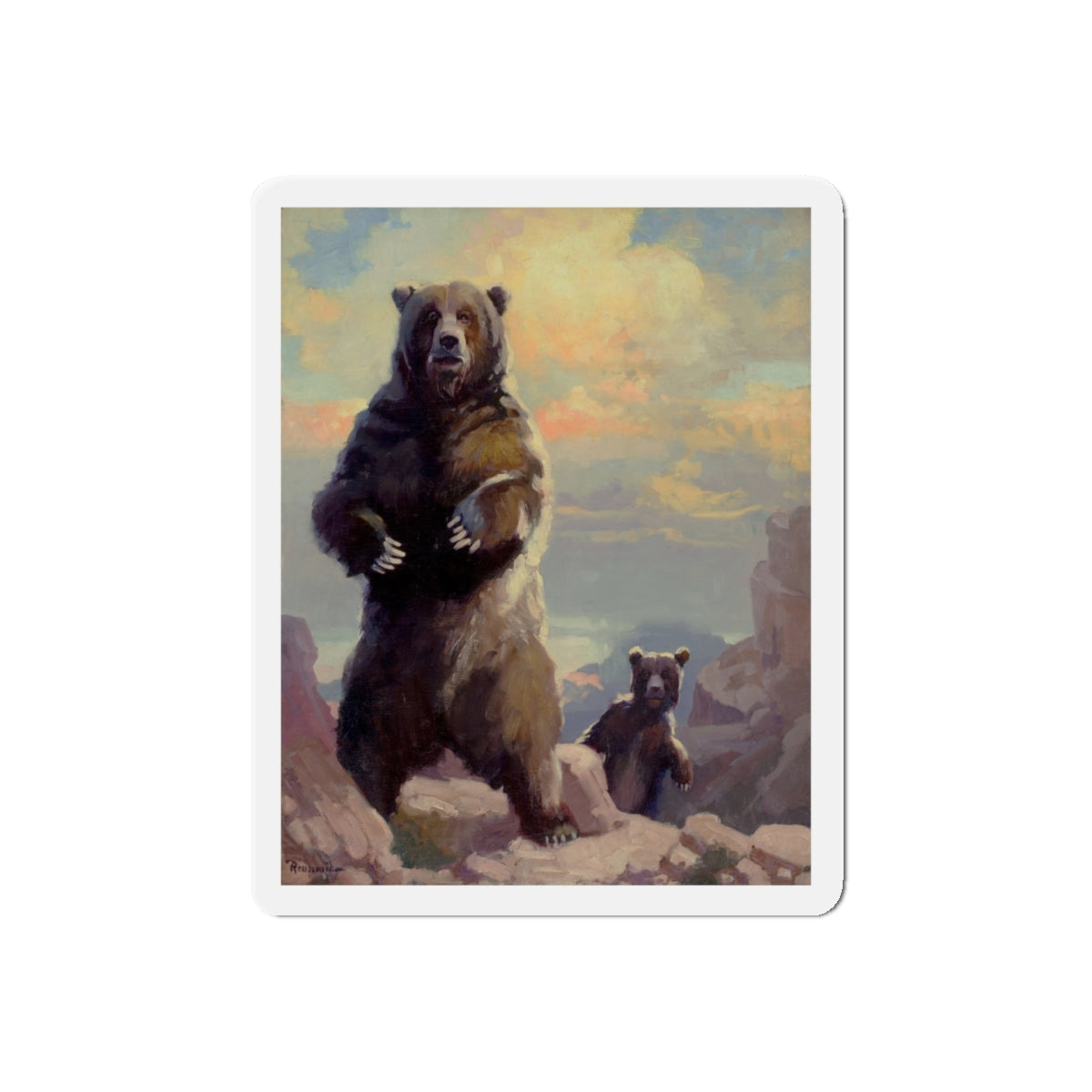 Bears (Magazine Illustration) Refrigerator Magnet-5" x 5"-Die-Cut-1 pc-The Sticker Space