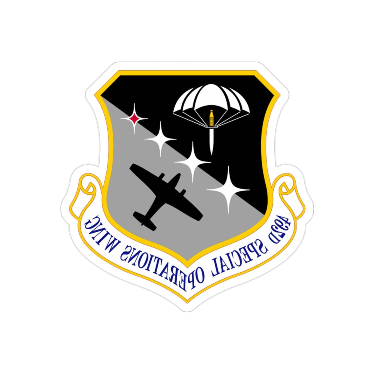 492 Special Operations Wing AFSOC (U.S. Air Force) REVERSE PRINT Transparent STICKER-2" × 2"-The Sticker Space