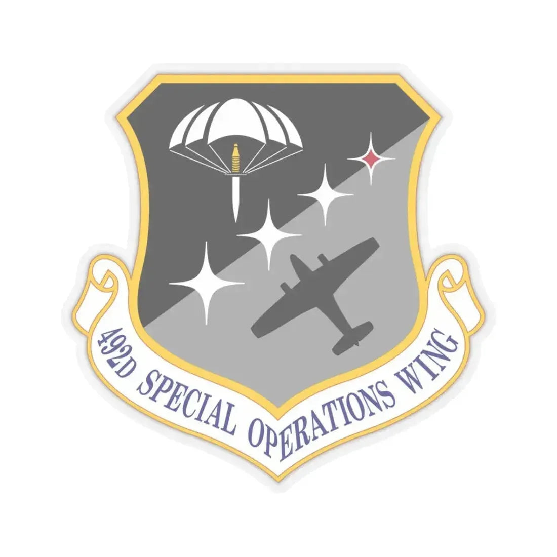 492 Special Operations Wing AFSOC (U.S. Air Force) STICKER Vinyl Kiss-Cut Decal 3 Inch Transparent - The Sticker Space