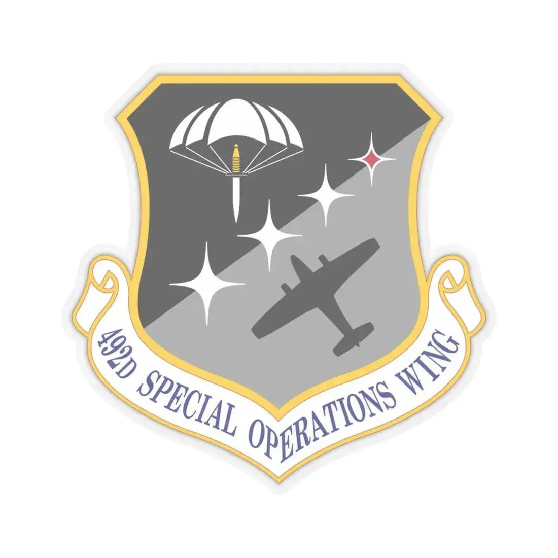 492 Special Operations Wing AFSOC (U.S. Air Force) STICKER Vinyl Kiss-Cut Decal 4 Inch Transparent - The Sticker Space